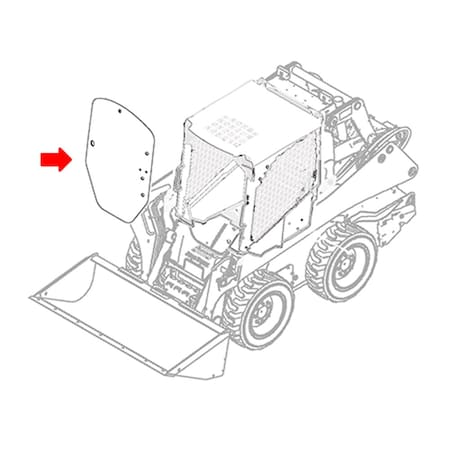 Aftermarket Cab Glass - Front Center Fits John Deere 332E 319E 328E 318E 320E 326E 329E 323E CAH40-0228